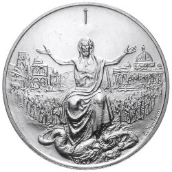 . @AÑO SANTO@ VATICANO 500 LIRAS 1983 1984 JESUCRISTO Anno Santo PAPA JUAN PABLO II KM.168 MONEDA DE PLATA SC 500 Lire