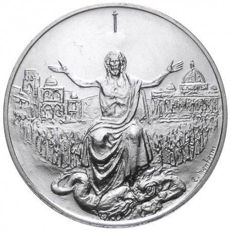 . @AÑO SANTO@ VATICANO 500 LIRAS 1983 1984 JESUCRISTO Anno Santo PAPA JUAN PABLO II KM.168 MONEDA DE PLATA SC 500 Lire