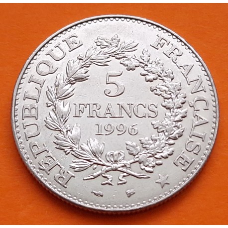 FRANCIA 5 FRANCOS 1996 HERCULES - TRES GRACIAS @ESCASA@ KM.1155 MONEDA DE NICKEL EBC- France 5 Francs R/2