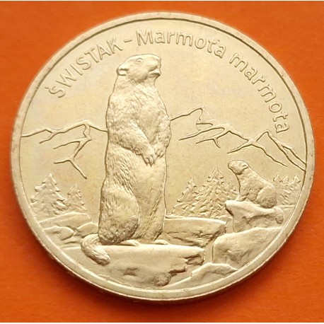 POLONIA 2 ZLOTY 2006 MARMOTA y ÁGUILA KM.534 MONEDA DE LATON SC- Poland 2 Zlotych