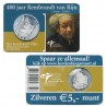 @PLATA - COINCARD@ HOLANDA 5 EUROS 2006 PINTOR REMBRANDT 400 ANIVERSARIO MONEDA SC The Netherlands