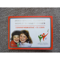 @COINCARD - COLORES@ IRLANDA 5 EUROS 2003 DEPORTES DE PARAOLIMPIADA MONEDA DE NICKEL PROOFLIKE Ireland Eire
