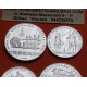 . 4 monedas @ESTUCHE y CERTIFICADO@ RUSIA 5 RUBLOS 1980 + 10 RUBLOS 1980 CCCP OLIMPIADA DE MOSCU PLATA PROOF Russia silver