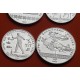 . 4 monedas @ESTUCHE y CERTIFICADO@ RUSIA 5 RUBLOS 1980 + 10 RUBLOS 1980 CCCP OLIMPIADA DE MOSCU PLATA PROOF Russia silver