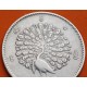 @RARA@ MYANMAR 1 KYAT 1853 UROGALLO Rey MINDON MIN KM.10 MONEDA DE PLATA Myanmar silver coin PEACOCK Burma