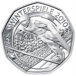 2 monedas x AUSTRIA 5 EUROS 2010 SKI + SNOWBOARD PLATA SC BLISTER OFICIAL @COINCARD@ Osterreich