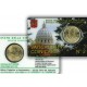 . VATICANO 50 CENTIMOS 2011 PAPA BENEDICTO XVI COINCARD Nº 2 LA PIETA MONEDA DE LATÓN SC