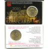 . VATICANO 50 CENTIMOS 2010 PAPA BENEDICTO XVI COINCARD Nº 1 MONEDA DE LATON SC