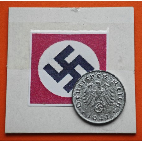 ALEMANIA 10 REICHSPFENNIG 1941 A AGUILA SOBRE ESVASTICA NAZI KM.101 MONEDA DE ZINC EBC- Germany III Reich WWII R/1