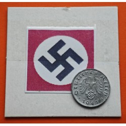 ALEMANIA 1 REICHSPFENNIG 1941 D AGUILA SOBRE ESVASTICA NAZI III REICH KM.97 MONEDA DE ZINC MBC++ Germany III REICH