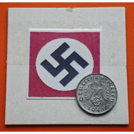 ALEMANIA 1 REICHSPFENNIG 1941 D AGUILA SOBRE ESVASTICA NAZI III REICH KM.97 MONEDA DE ZINC MBC++ Germany III REICH