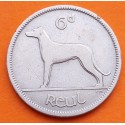 IRLANDA 6 PENIQUES 1928 PERRO WOLFHOUND KM.5 MONEDA DE NICKEL MBC Eire Ireland 6 Pence
