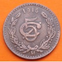 @ESCASA@ MEXICO 5 CENTAVOS 1916 VALOR KM.422 MONEDA DE COBRE MBC Estados Unidos Mexicanos
