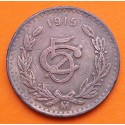 @ESCASA@ MEXICO 5 CENTAVOS 1915 VALOR KM.422 MONEDA DE COBRE MBC Estados Unidos Mexicanos