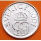 SUECIA 5 KRONOR 2001 ESCUDO y VALOR KM.853 MONEDA DE NIKEL SC- Sweden 5 Coronas