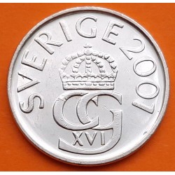 SUECIA 5 KRONOR 2001 ESCUDO y VALOR KM.853 MONEDA DE NIKEL SC- Sweden 5 Coronas