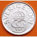 SUECIA 5 KRONOR 2001 ESCUDO y VALOR KM.853 MONEDA DE NIKEL SC- Sweden 5 Coronas