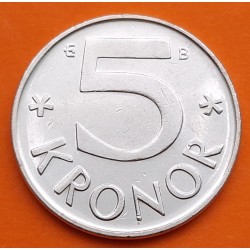 SUECIA 5 KRONOR 2001 ESCUDO y VALOR KM.853 MONEDA DE NIKEL SC- Sweden 5 Coronas