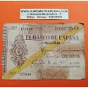ESPAÑA 50 PESETAS 1936 BANCO DE ESPAÑA GIJON ASTURIAS Sin Serie 157698 BILLETE TIPO TALON @ESCASO@ GUERRA CIVIL