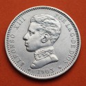 ESPAÑA Rey ALFONSO XIII 1 PESETA 1903 * 19 03 SMV KM.721 MONEDA DE PLATA MBC Spain silver R/3