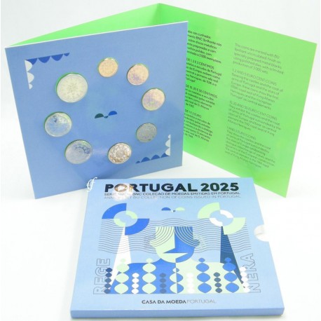 . 1 aaaaacoin @Tirada 3.000@ PORTUGAL CARTERA OFICIAL EUROS 2025 SC 1 Céntimo a 2 EUROS 2025 SC 8 Monedas MINT SET BU