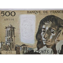 @PVP NUEVO 200€@ FRANCIA 500 FRANCOS 1977 - 11 - 3 PASCAL Serie C.77 Pick 156.D BILLETE ESCASO France 500 Francs