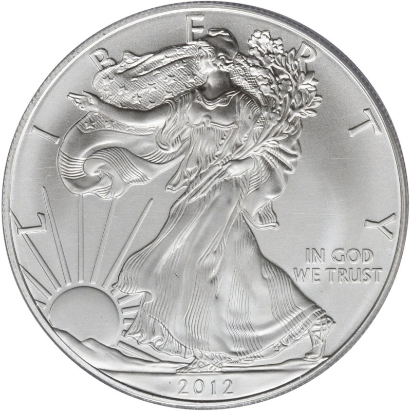 ESTADOS UNIDOS 1 DOLAR 2012 EAGLE LIBERTY MONEDA DE PLATA PURA SC $1 Dollar Coin USA UNITED STATES ONZA OZ OUNCE