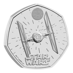 . 1 aaacoin @27/JUNIO Envío@ INGLATERRA 50 PENIQUES 2024 TIE FIGHTER II Serie STAR WARS 2ª MONEDA DE NICKEL