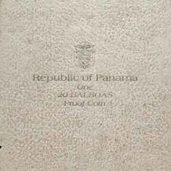 Estuche Oficial x PANAMA 20 BALBOAS 1972 SIMON BOLIVAR KM.31 MONEDA DE PLATA PROOF silver OZ 3,90 ONZAS