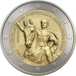 . 1 aaaaaaaaacoin @25/SEP Envío@ CROACIA 2 EUROS 2025 REY TOMISLAV 1ª MONEDA BIMETALICA SC Tirada 195.000
