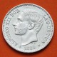 . @LUJO@ ESPAÑA Rey ALFONSO XII 50 CENTIMOS 1880 * 8/0 MSM REY y ESCUDO KM.685 MONEDA DE PLATA SC+ Spain R/4