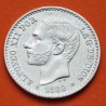 . @LUJO@ ESPAÑA Rey ALFONSO XII 50 CENTIMOS 1880 * 8/0 MSM REY y ESCUDO KM.685 MONEDA DE PLATA SC+ Spain R/4