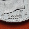 . @LUJO@ ESPAÑA Rey ALFONSO XII 50 CENTIMOS 1880 * 8/0 MSM REY y ESCUDO KM.685 MONEDA DE PLATA SC+ Spain R/4