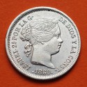 . @LUJO@ ESPAÑA Reina Isabel II 1 REAL 1860 Ceca de MADRID KM.606 MONEDA DE PLATA SC Spain silver R/2