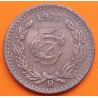 @ESCASA@ MEXICO 5 CENTAVOS 1920 AGUILA y VALOR KM.422 MONEDA DE BRONCE MBC Mejico Estados Unidos Mexicanos