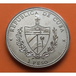 CUBA 1 PESO 1990 JUAN DE LA COSA V CENTENARIO DEL DESCUBRIMIENTO DE AMERICA KM.309 MONEDA DE NICKEL SC-