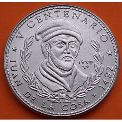 CUBA 1 PESO 1990 JUAN DE LA COSA V CENTENARIO DEL DESCUBRIMIENTO DE AMERICA KM.309 MONEDA DE NICKEL SC-