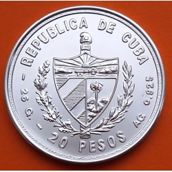 CUBA 20 PESOS 1979 Régimen de FIDEL CASTRO - CONFERENCIA DE LOS PAISES NO ALINEADOS KM.44 MONEDA DE PLATA SC Caribe