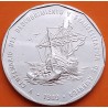 REPUBLICA DOMINICANA 1 PESO 1989 CARABELA y BARCA V CENTENARIO DEL DESCUBRIMIENTO KM.74 MONEDA DE NICKEL SC + Imperfecciones