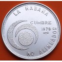 CUBA 20 PESOS 1979 Régimen de FIDEL CASTRO - CONFERENCIA DE LOS PAISES NO ALINEADOS KM.44 MONEDA DE PLATA SC Caribe