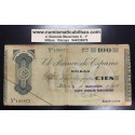 BILBAO EUSKADI 100 PESETAS 1936 BANCO URQUIJO VASCONGADO @RARO@ 198872 BILLETE/TALON GUERRA CIVIL EN EUZKADI