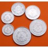 . 6 monedas x ALEMANIA DEMOCRÁTICA 1+5+10+50 PFENING y 1+2 MARCOS 1962 a 1982 ALUMINIO EBC/SC-