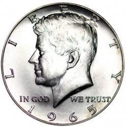 ESTADOS UNIDOS 1/2 DOLAR 1965 P KENNEDY KM.202A MONEDA DE PLATA SC- Half Dollar SILVER USA R/2