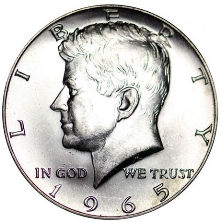 ESTADOS UNIDOS 1/2 DOLAR 1965 P KENNEDY KM.202A MONEDA DE PLATA SC- Half Dollar SILVER USA R/2
