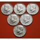 . 6 monedas x ESTADOS UNIDOS 1/2 DOLAR 1964+1965+1966+1967+1968+1969 KENNEDY KM.202A PLATA MBC/EBC- silver Half Dollar USA