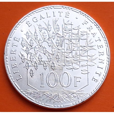 FRANCIA 100 FRANCOS 1983 PANTHEON KM.951.1 MONEDA DE PLATA SC + IMPERFECCIONES France silver