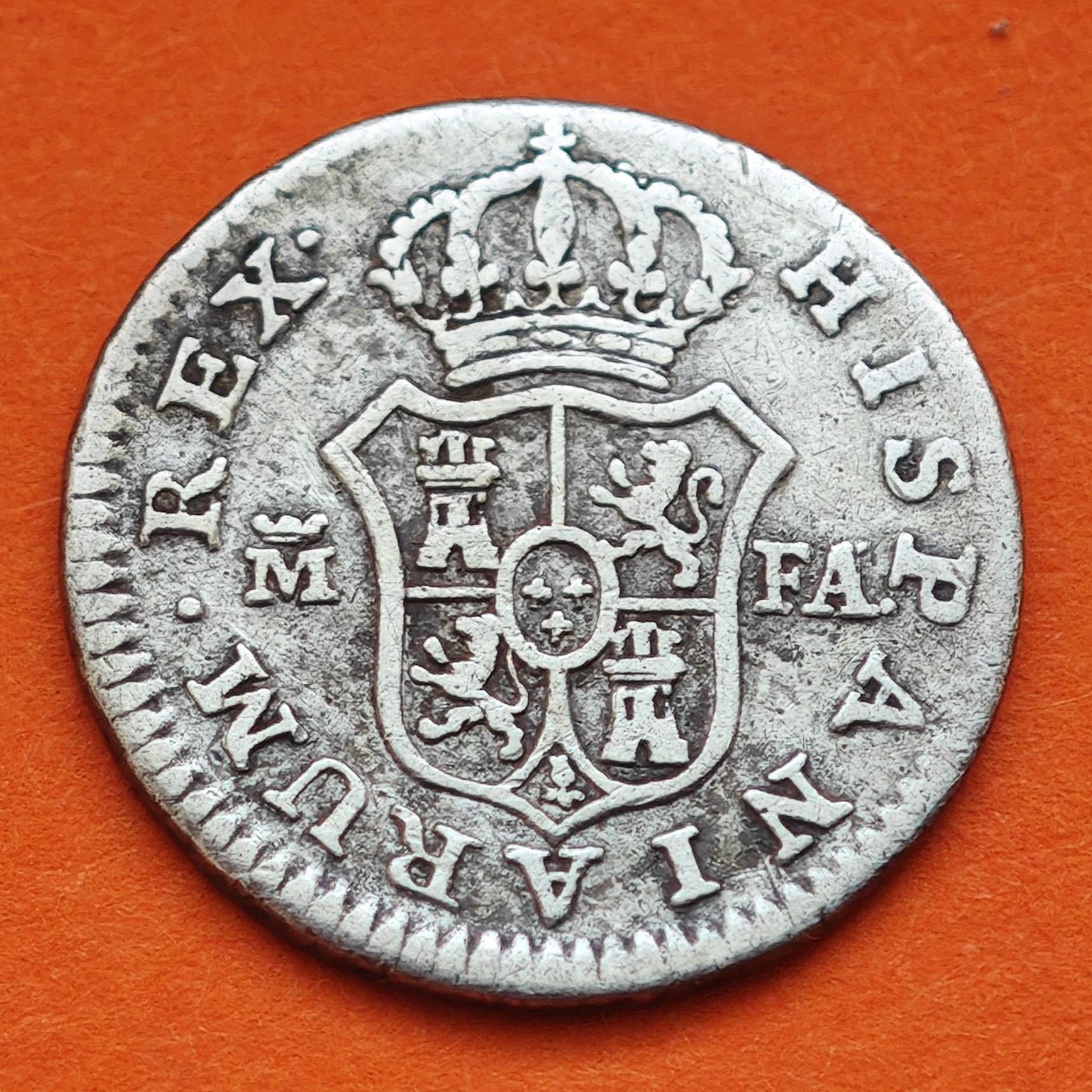 ESPAÑA Rey CARLOS IIII 1/2 REAL 1803 FA Ceca de MADRID KM.438.1 MONEDA DE  PLATA Spain Colonial coin MEDIO