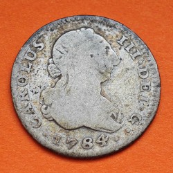ESPAÑA Rey CARLOS III 1 REAL 1784 JD Ceca de MADRID MONEDA DE PLATA KM.411.1 Spain silver coin Carolus III
