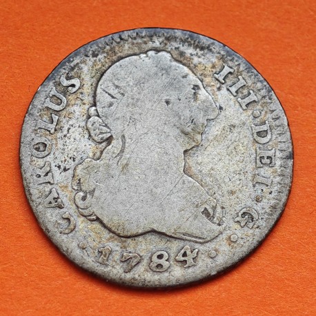 ESPAÑA Rey CARLOS III 1 REAL 1784 JD Ceca de MADRID MONEDA DE PLATA KM.411.1 Spain silver coin Carolus III