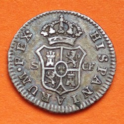 @RARA@ ESPAÑA Rey CARLOS III 1/2 REAL 1773 CF Ceca de SEVILLA KM.410.2 MONEDA DE PLATA Carolus III Spain silver colonial coin